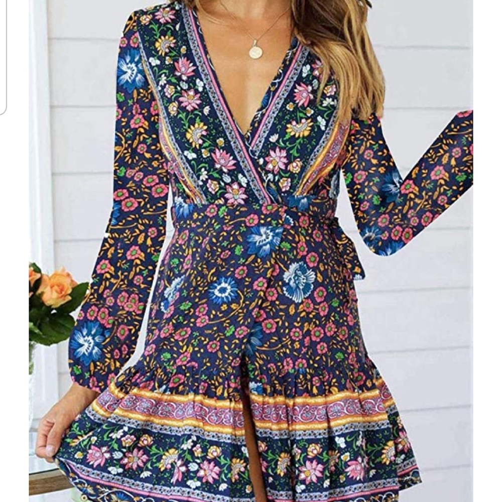 Bohemian floral print dress